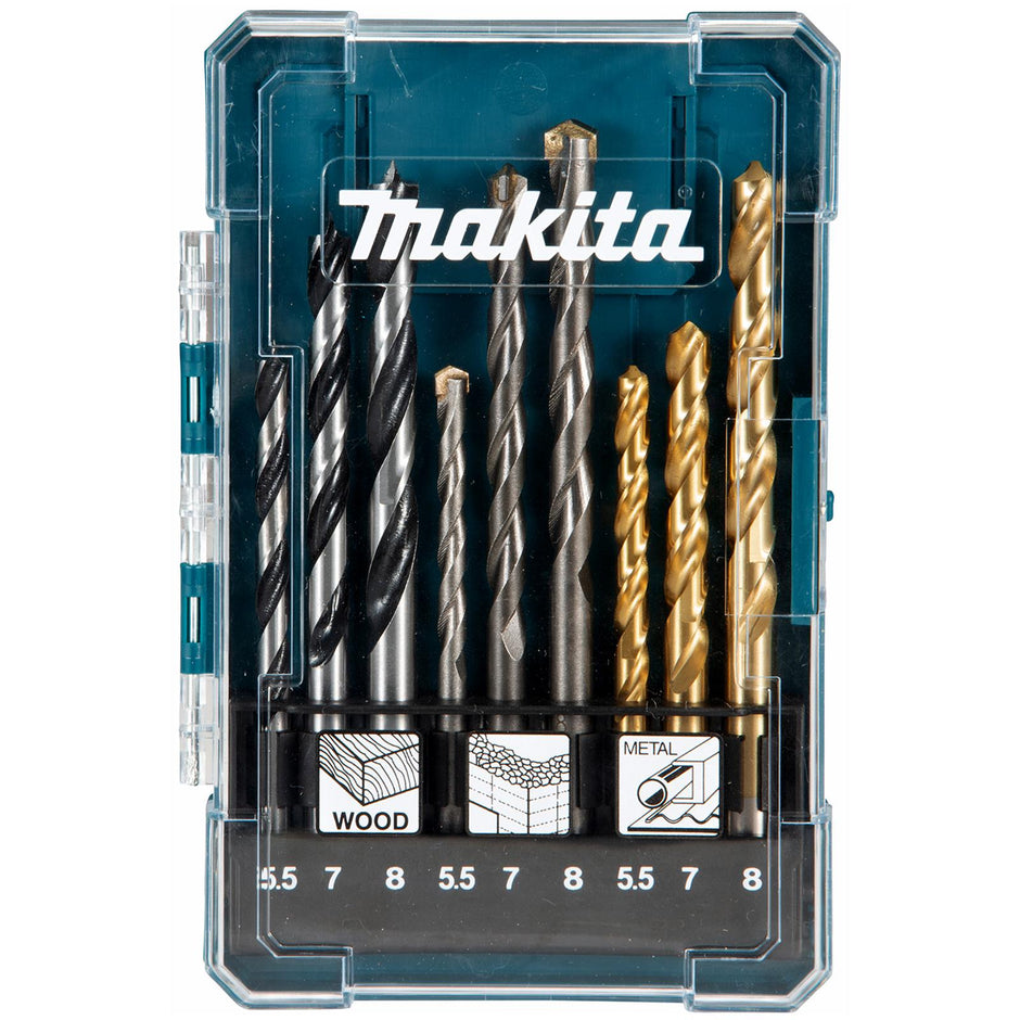 Makita 13-Piece Drill Bit Set β Multi-Material Kit (Wood, Metal & Concrete)